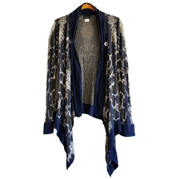 Daytrip | Snakeskin Waterfall Cardigan Like New - Picture 1 of 6